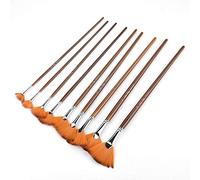 Picysa Pg - Brosse en éventail pour Peinture, 39X17X1, 9 Pièces, Poils en Nylon Marron, Tube en Alliage D'aluminium, Brosse à Dessin en Forme D'éventail, Outil de Peinture Artistique