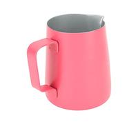 Picysa Pichet à Mousse de Lait Durable en Acier Inoxydable, Tasse à Mousse à Bec Pointu de 380ml pour la Cuisine à Domicile, le Bureau et le café (Rouge)