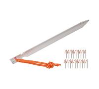 Picysa Piquets de Tente Robustes pour Maintenir Solidement Les Tentes dans des Conditions Venteuses, Alliage D'aluminium de 18 Cm, Paquet de 20 avec Cordes pour Le Camping en Plein Air (Argent Blanc)