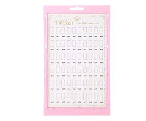 Picysa Présentoir de Cartes de Couleurs de Vernis à Ongles Gel, avec Pratique des Ongles, Présentoir de Nail Art pour les Nouveaux Apprenants (Rose)