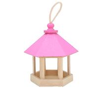 Picysa Station d'alimentation pour Oiseaux en Bois à Suspendre, Forme de Maison Hexagonale, Station d'alimentation pour Oiseaux de Compagnie, Décoration de Jardin