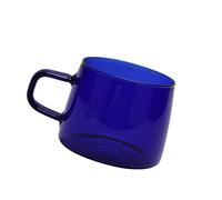 Picysa Tasse à café en Verre de 350ml, avec Poignée, Résistante aux Hautes Températures, pour la Maison et le café, Tasse élégante en Verre Borosilicate (Bleu)