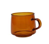Picysa Tasse à café en Verre de 350ml, avec Poignée, Résistante aux Hautes Températures, pour la Maison et le café, Tasse élégante en Verre Borosilicate (Succinite)