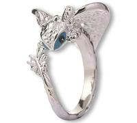 Pidak Anneaux de dragon réglables - Design fantaisie en zama, noir yeux jaunes ou argent yeux bleus, style inspiré des créatures légendaires, Zinc, Aucune pierre précieuse