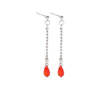 Pidak Shop Boucles d'oreilles avec pierre rouge de la dernière chasseur du Clan des yeux écarlés de 7 cm