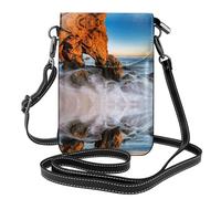 Pidgazdfgv Beach Malibu Portefeuille à bandoulière en cuir pour femme Petit sac à main de voyage Sac à main pour téléphone portable Petit sac à main