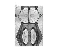 Pidgazdfgv Brooklyn Bridge Serviette de golf en tissu microfibre gaufré robuste avec mousqueton