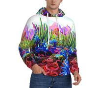 Pidgazdfgv Cactus Tropical Animal Renard Serpent Cochon Sweat à capuche en polaire pour homme Sweat à capuche contrasté avec poche Kaola, Noir , XS