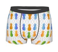 Pidgazdfgv Cadeau de Saint-Valentin pour lui - Ananas coloré - Boxer romantique pour homme - Boxer confortable et doux, Noir , S