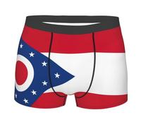 Pidgazdfgv Cadeau de Saint-Valentin pour lui - Drapeau de l'État de l'Ohio - Boxer romantique pour homme - Boxer confortable et doux, Noir , S
