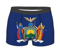 Pidgazdfgv Cadeau de Saint-Valentin pour lui - Motif drapeau de l'État de New York - Boxer romantique pour homme - Confortable et doux, Noir , XXL