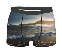 Pidgazdfgv Cadeau de Saint-Valentin pour lui - Paysage marin - Boxer romantique pour homme - Boxer confortable et doux, Noir , XXL