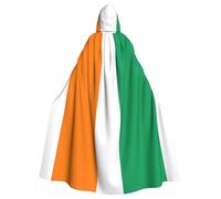 Pidgazdfgv Cape à capuche avec drapeau de la Côte d'Ivoire Unisexe Adulte Costume Cosplay 147,3 cm Halloween Noël Fête Déguisement