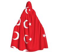 Pidgazdfgv Cape à capuche avec drapeau de la Turquie - Unisexe - Pour adulte - Costume de cosplay - 147,3 cm - Pour Halloween, Noël, fête costumée