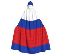 Pidgazdfgv Cape à capuche avec drapeau russe unisexe pour adulte - Costume de cosplay - 147,3 cm - Pour Halloween, Noël, fête costumée