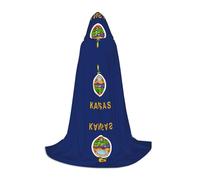 Pidgazdfgv Cape à capuche drapeau de l'État du Kansas Halloween pour enfant Accessoires de déguisement pour fête Cosplay