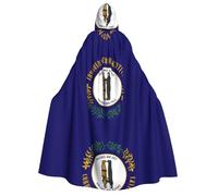 Pidgazdfgv Cape Jedi à capuche avec drapeau de l'État du Kentucky pour adulte, pour Halloween, Noël, fête, cosplay, uniforme de vampire 59