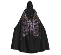 Pidgazdfgv Cape Jedi à capuche avec papillon en strass pour adulte, pour Halloween, Noël, cosplay, uniforme de vampire 59
