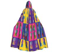 Pidgazdfgv Cape Jedi à capuche colorée avec motif ananas pour adulte, pour Halloween, Noël, cosplay, uniforme de vampire 59