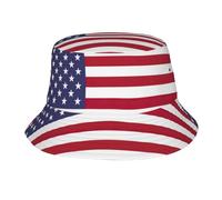 Pidgazdfgv Chapeau bob unisexe avec drapeau américain pour l'extérieur, la plage, les vacances, la rentrée scolaire, noir