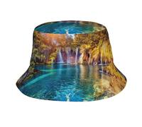 Pidgazdfgv Chapeau bob unisexe avec paysage d'eau propre et de lac, couvre-chefs pour la plage, les vacances, la rentrée scolaire, noir