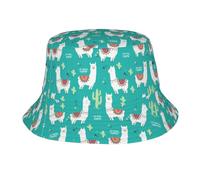 Pidgazdfgv Chapeau bob unisexe motif lama et cactus - Pour l'extérieur, la plage, les vacances, la rentrée scolaire