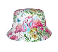 Pidgazdfgv Chapeau cloche à fleurs flamant rose unisexe pour l'extérieur, la plage, le pêcheur, les escapades, les vacances, la rentrée scolaire, noir