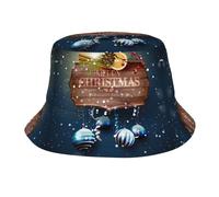 Pidgazdfgv Chapeau cloche unisexe avec boules de Noël colorées pour l'extérieur, la plage, les vacances, la rentrée scolaire, noir