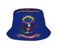 Pidgazdfgv Chapeau cloche unisexe avec drapeau du Dakota du Nord - Pour l'extérieur, la plage, les vacances, la rentrée scolaire - Noir