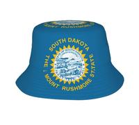 Pidgazdfgv Chapeau cloche unisexe avec drapeau du Dakota du Sud, pour l'extérieur, la plage, les vacances, la rentrée scolaire, noir