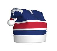 Pidgazdfgv Chapeaux de Noël avec drapeau de l'État du Wyoming pour adultes - Décorations de Noël amusantes en verre - Fête de Père Noël