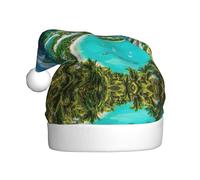 Pidgazdfgv Chapeaux de Noël en verre pour adultes avec motif île tropicale verte