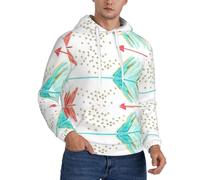 Pidgazdfgv Coral And Teal Arrows Pull à capuche en polaire pour homme Sweat à capuche décontracté avec cordon de serrage contrasté avec poche Kaola, Noir , XS