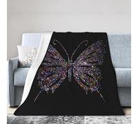 Pidgazdfgv Couverture polaire en forme de papillon avec strass, couverture douce et chaude pour adulte, canapé, lit, animal domestique