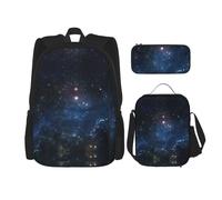 Pidgazdfgv Galaxy Space Sac à dos pour enfants garçons filles Lunch Box School Bookbag Set Secondaire College Student Cadeau