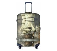 Pidgazdfgv Housse de protection pour valise, motif bateau pirate, convient aux bagages de taille S-XL, blanc, L