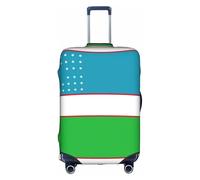 Pidgazdfgv Housse de protection pour valise, motif drapeau de la République d'Ouzbékistan, blanc, L