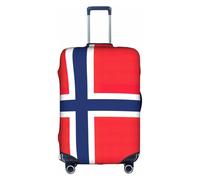 Pidgazdfgv Housse de protection pour valise, motif drapeau norvégien, taille S à XL, blanc, L