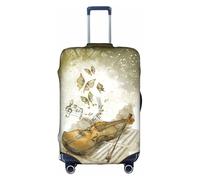 Pidgazdfgv Housse de protection pour valise, motif papillon et violoncelle - Convient aux valises S-XL, blanc, XL