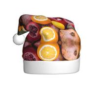 Pidgazdfgv Image de fruits - Chapeaux de Noël standard pour adultes - Décorations de Noël amusantes en verre - Fête du Père Noël - Arbre de Noël