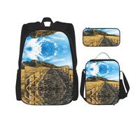 Pidgazdfgv Jeju Island Corée Sac à dos pour enfants garçons filles Lunch Box School Bookbag Set Secondaire School School Student Student Gift