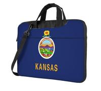Pidgazdfgv Kansas State Flag Sac pour ordinateur portable d'affaires Unisexe Bandoulière Sacoche pour la rentrée scolaire, Noir , 15.6 inch