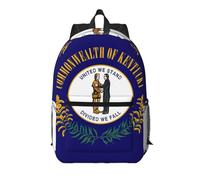 Pidgazdfgv Kentucky State Flag Sac à dos pour ordinateur portable de 17 pouces pour l'école, les affaires, les vols, sac de w nd pour homme et femme