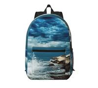 Pidgazdfgv Lighthouse Seaside Sac à dos pour ordinateur portable 17 pouces pour l'école, les affaires, les vols approuvés pour w nd pour homme et femme