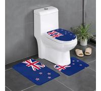 Pidgazdfgv Lot de 3 tapis de bain antidérapants en forme de U avec drapeau de la Nouvelle-Zélande