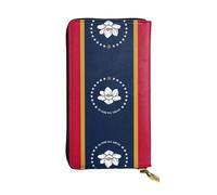 Pidgazdfgv Mississippi Portefeuille en cuir avec fermeture éclair pour téléphone portable Grande capacité Motif drapeau de l'État du Mississippi