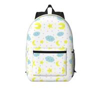 Pidgazdfgv Moon Cloud Star Sac à dos pour ordinateur portable 17 pouces pour l'école, les affaires, les vols, sac de w nd pour homme et femme