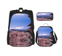 Pidgazdfgv Mount Fuji Japan Sac à dos pour enfants garçons filles boîte à déjeuner sac à dos école secondaire étudiant cadeau