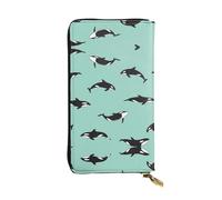Pidgazdfgv Pacific Ocean Whale Portefeuille en cuir avec blocage RFID pour téléphone portable Grande capacité Cadeau