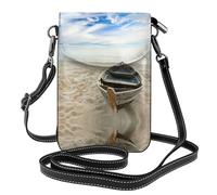 Pidgazdfgv Petit portefeuille à bandoulière en cuir pour femme Motif bateau sur la plage Petit sac à main pour téléphone portable